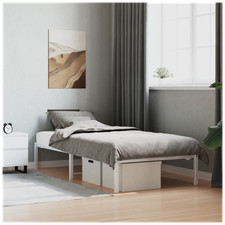 Bed Frame White 90x190cm Steel