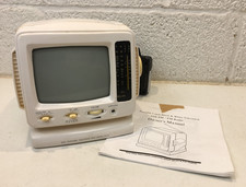Vintage Portable Black & White Television with AM / FM Radio