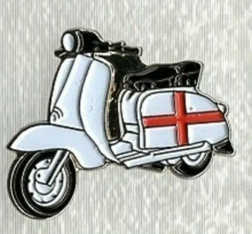 White scooter mod pin - white, badge