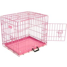 Pink Blue Dog Cage Puppy Metal
