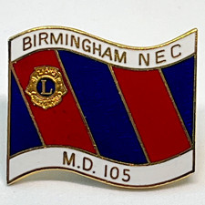Vintage Lions Club Birmingham NEC MD 105 Enamel Pin Badge Exhibition Centre UK