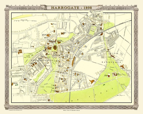 Old map harrogate 1898 - of,