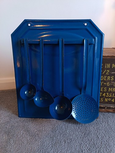 Vintage enamel kitchen rack - enamel,