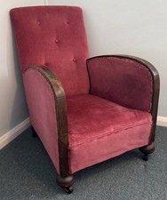 Art Deco Armchair, Club Cocktail Chair Vintage Halabala 1930s Fireside Chair