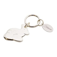 Personalised Engraved Chrome Metal Plane Keyring Presented in a Velvet Pouch