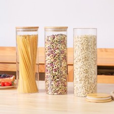 Neo Glass Storage Containers Set of 3 2200ml Cylinder Spaghetti Jars Canisters