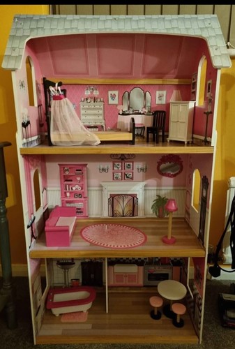 Large wooden dolls house - dolls, used