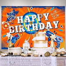 Dart Gun Backdrop Laser Tag Paint-Ball Shooting Birthday Background Party Decor