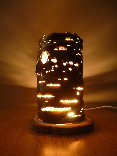 Tree bark table lamp - tree,