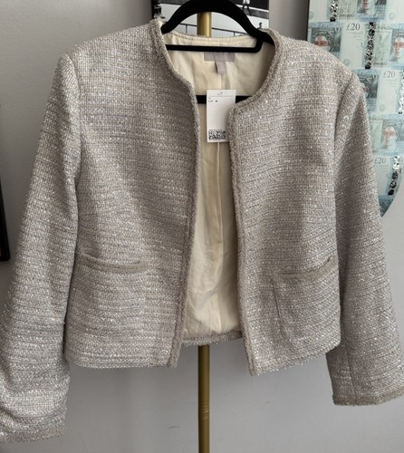 Ladies box jacket silver - &, m