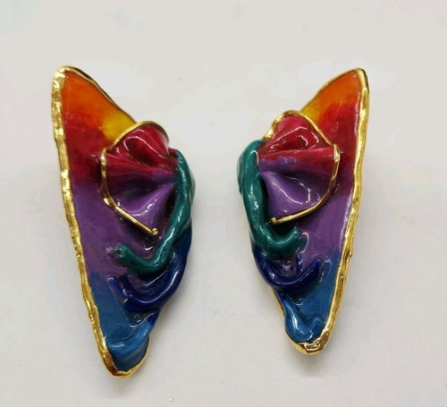 Lacombe earrings rainbow gold - earrings,