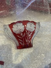 VINTAGE RUBY RED & CLEAR CUT