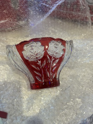 Vintage ruby red clear - vintage, cut