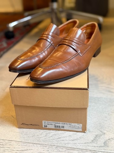 Santoni mens shoes brown