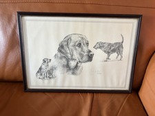 Old Framed Pencil drawing of a