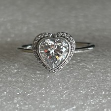 Authentic Pandora 🌟 Sparkling Love Heart Ring 🌟 Size 54 🌟 190929CZ