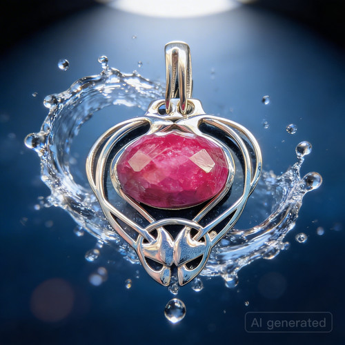 Sterling silver and ruby - sterling,