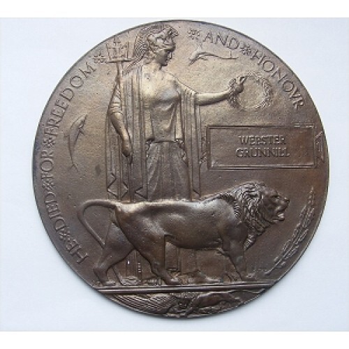 Ww1 death plaque penny - penny, webster