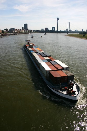 River barges gridlock - barges, in