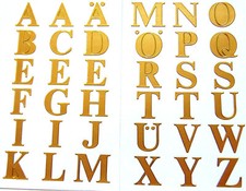 16mm (0.63") Gold Sticky Letters, Self-Adhesive Alphabet A-Z Stickers 59127