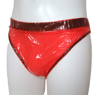 PVC Briefs Plastic Knickers Red Panties Pants Roleplay Unisex Underwear PUL