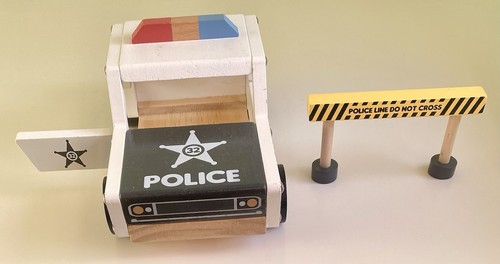 Little town wooden police car - little,