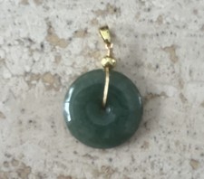 Green Jade Pendant with Gold