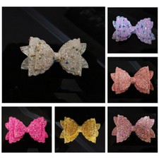 3.4 Inches Ladies Hair Bows Clips Large Crystal Bow Sparking Diamante Encrusted