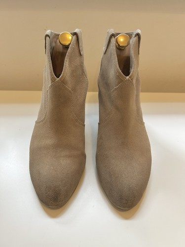 Ash beige suede western style - beige,