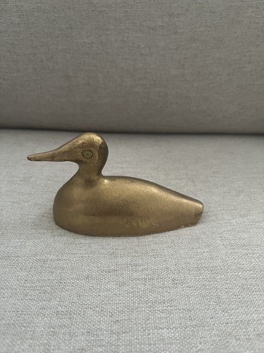 Vintage brass duck figurine - brass,