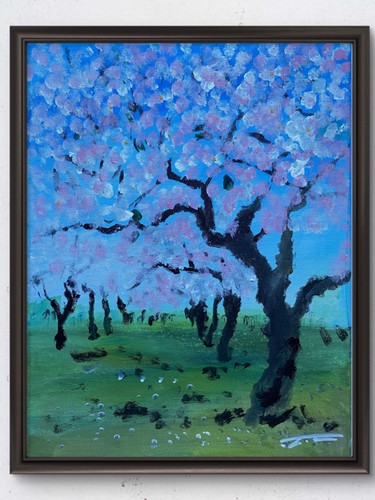 Orchard cherry trees acrylic - orchard,