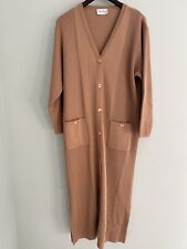 Grazia Camel Longline Cardigan With Buttons (50% Merino Wool/50% Acrylic)-16