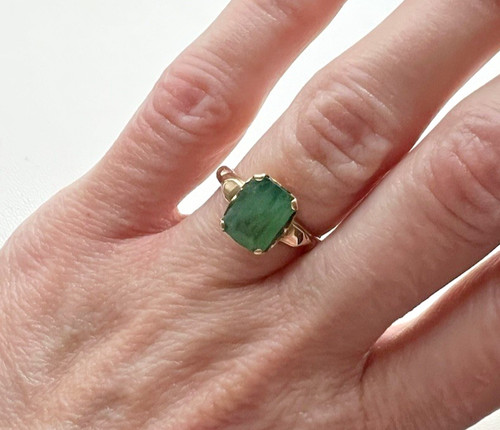 Antique emerald cut solitaire - cut,