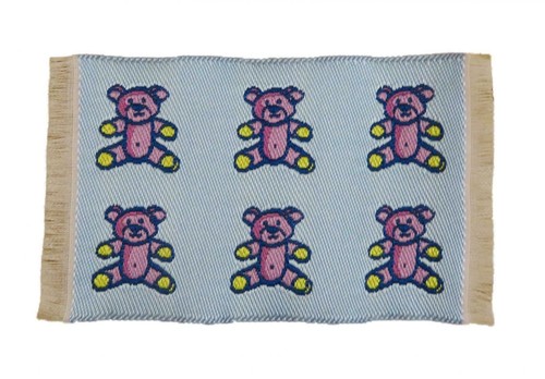Dolls house blue teddy bear - house,