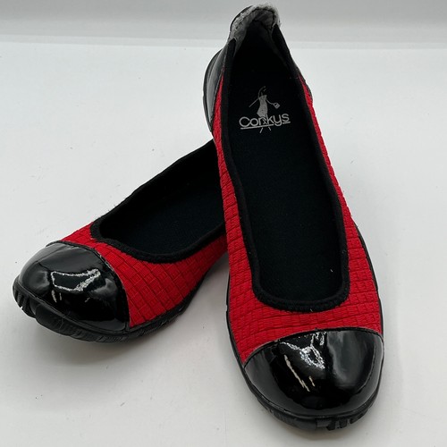 Corkys red basket weave - red, black