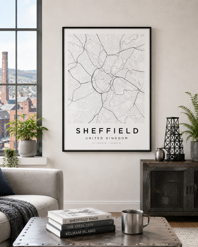 Sheffield city map poster - city,