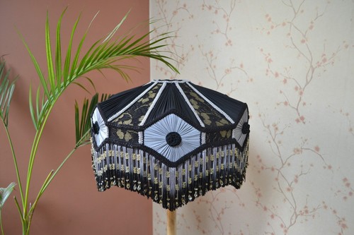 Lampshade black grey gathering