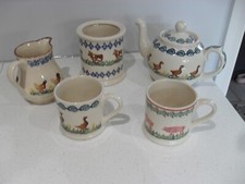 Brixton Pottery Teapot, Milk Jug, 2 x Mugs & Jar/Pot