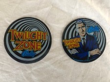 Bally Williams TWILIGHT ZONE Pinball Speaker Cut-out coaster x 2 Original NOS