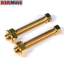 Suzuki GSXR600 GSXR750 GSX-S1000 Titanium Chain Adjusters Adjustment Bolts, Gold