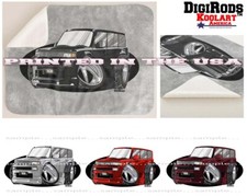 Scion XB Model DigiRods / Koolart Cartoon Car Gray Sherpa Fleece Throw Blanket 