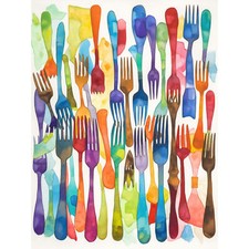 Cutlery pattern multicoloured - cutlery,