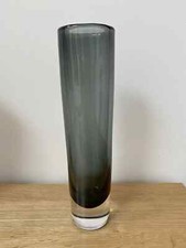Orrefors - 1950s Sven Palmqvist Smoke Dusk Grey Glass Vase PU 3591/11 - Signed