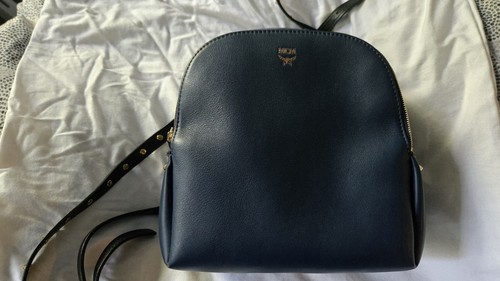 Mcm navy leather mini backpack - mcm,