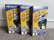 3x Memorex SHQ Blank VHS Video