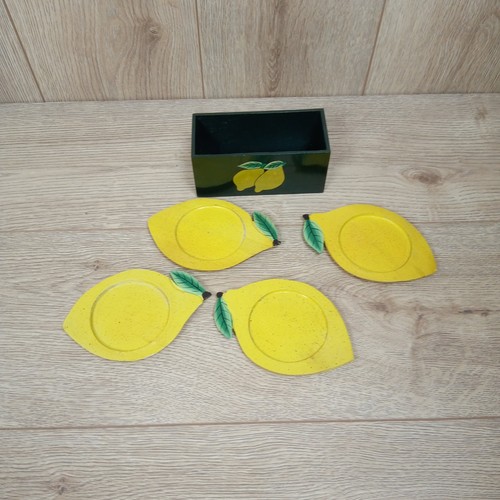 Lemon shaped wooden coaster - shaped,
