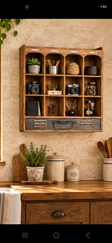 Wall mounted brown - mounted, wooden