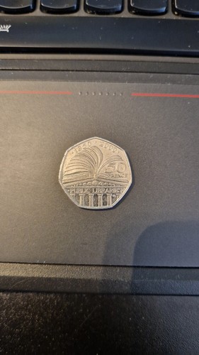 Public libraries 50p coin - public, rare