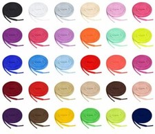 Coloured Flat Shoe Laces For Trainers Shoes Boots 30+ Colours Kids Adults Pair
