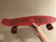 Red Unisex Retro Style Mini Cruiser Skateboard for Kids